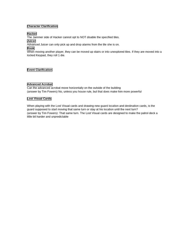 Game Character and Event Rules Explained | PDF