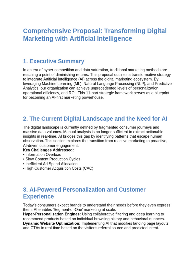AI-Driven Digital Marketing Proposal | PDF | Artificial Intelligence ...