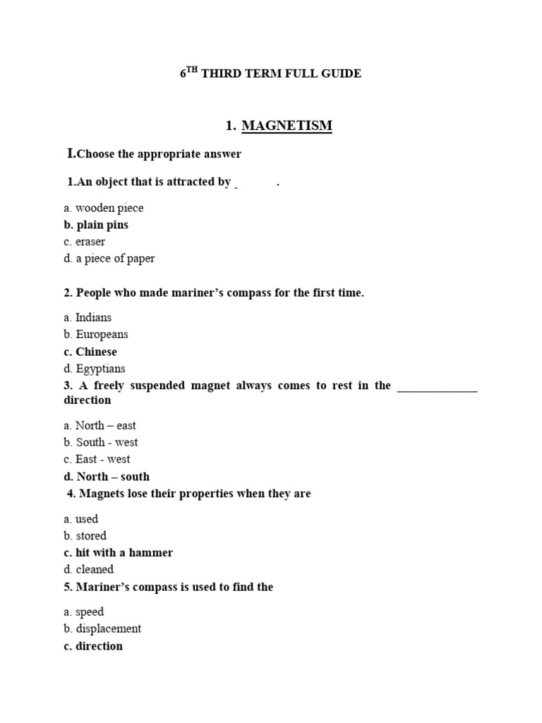 6th Science EM Term 3 Full Guide English Medium PDF Download | PDF