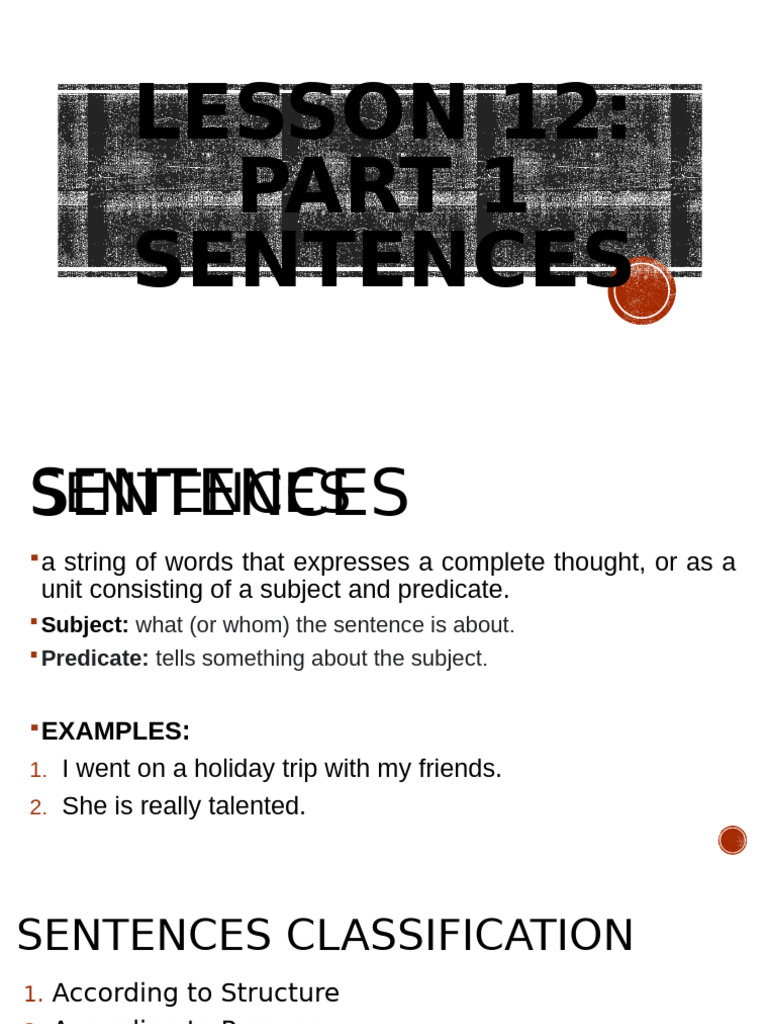 Copy of Lesson 13 Sentences Part i 1 | PDF | Sentence (Linguistics ...