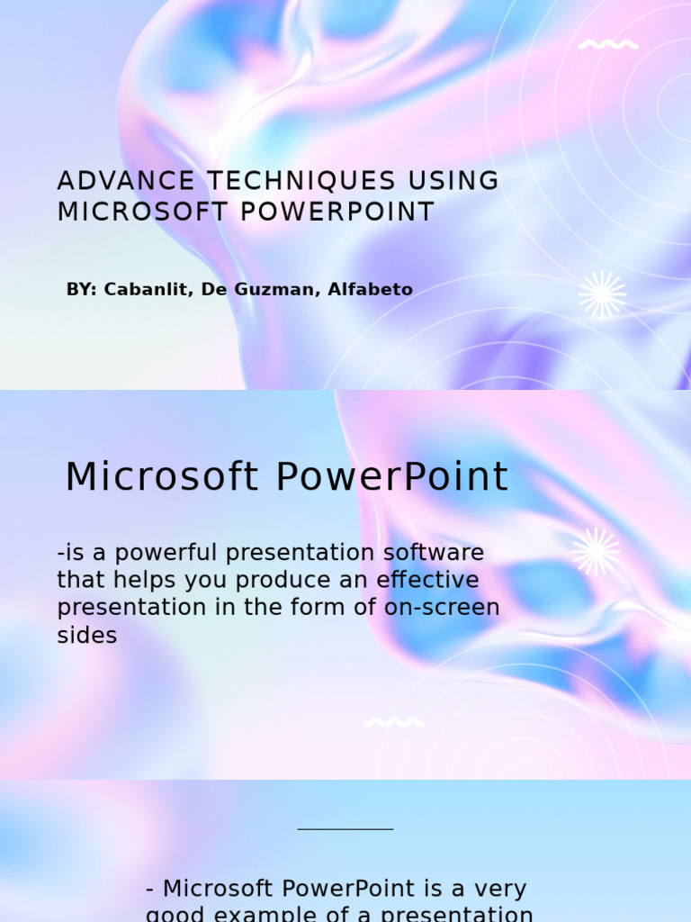Advanced Microsoft PowerPoint Techniques | PDF | Microsoft Power Point ...