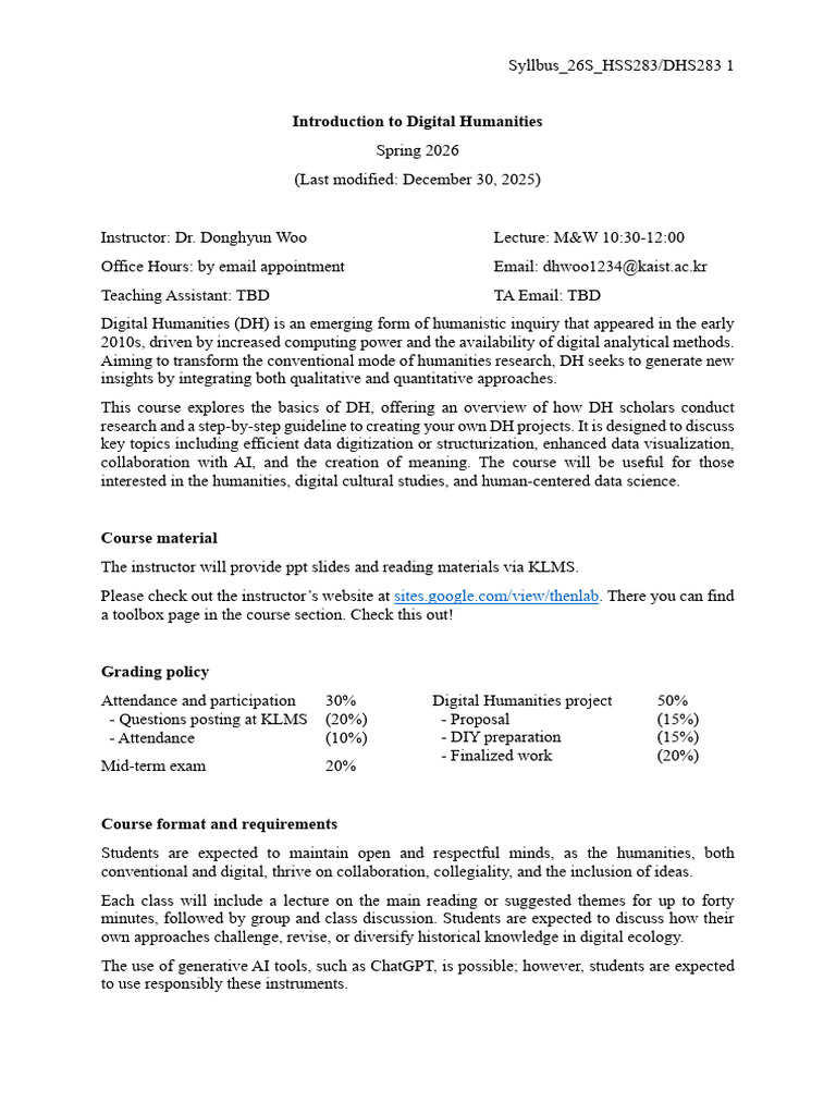 Introduction to Digital Humanities Course | PDF | Humanities | Liberal ...