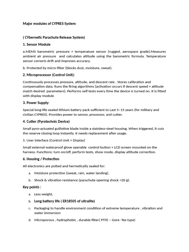 CYPRES System Major Modules Overview | PDF