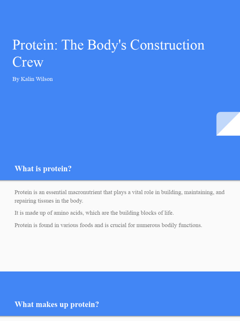 Understanding Protein's Role in Health | PDF | Proteins | Nutrients