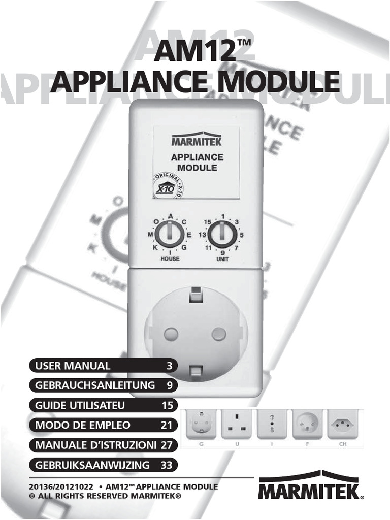 Marmitek AM12 Appliance Module Manual | PDF | Mains Electricity ...