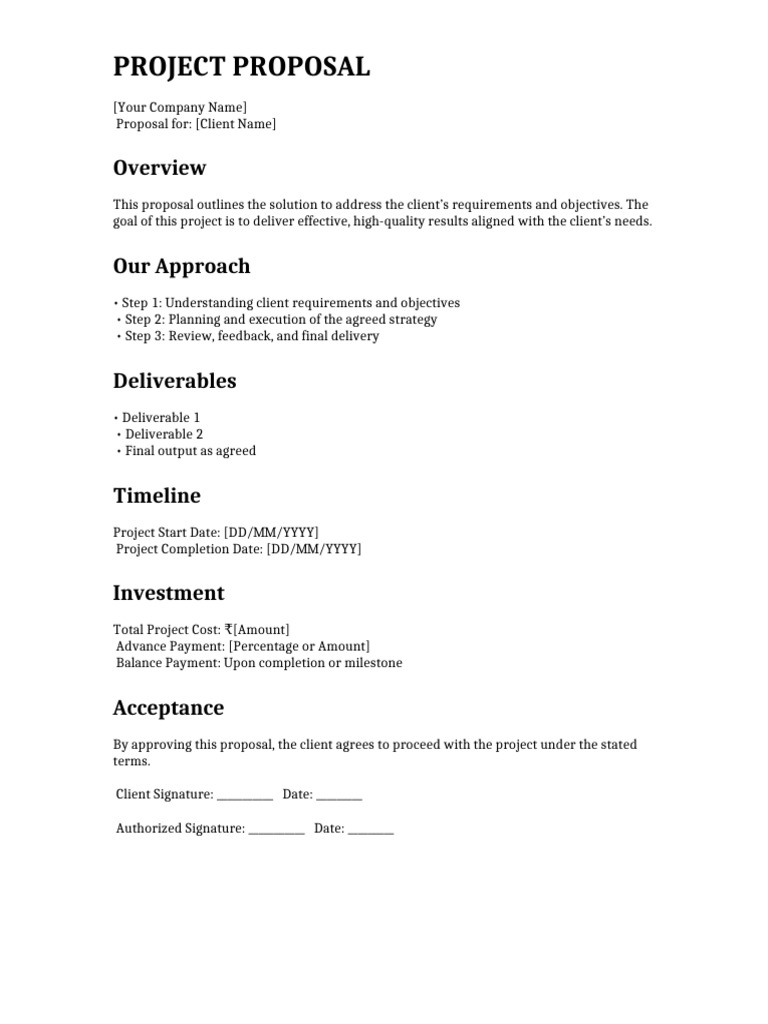 Client Project Proposal Overview | PDF