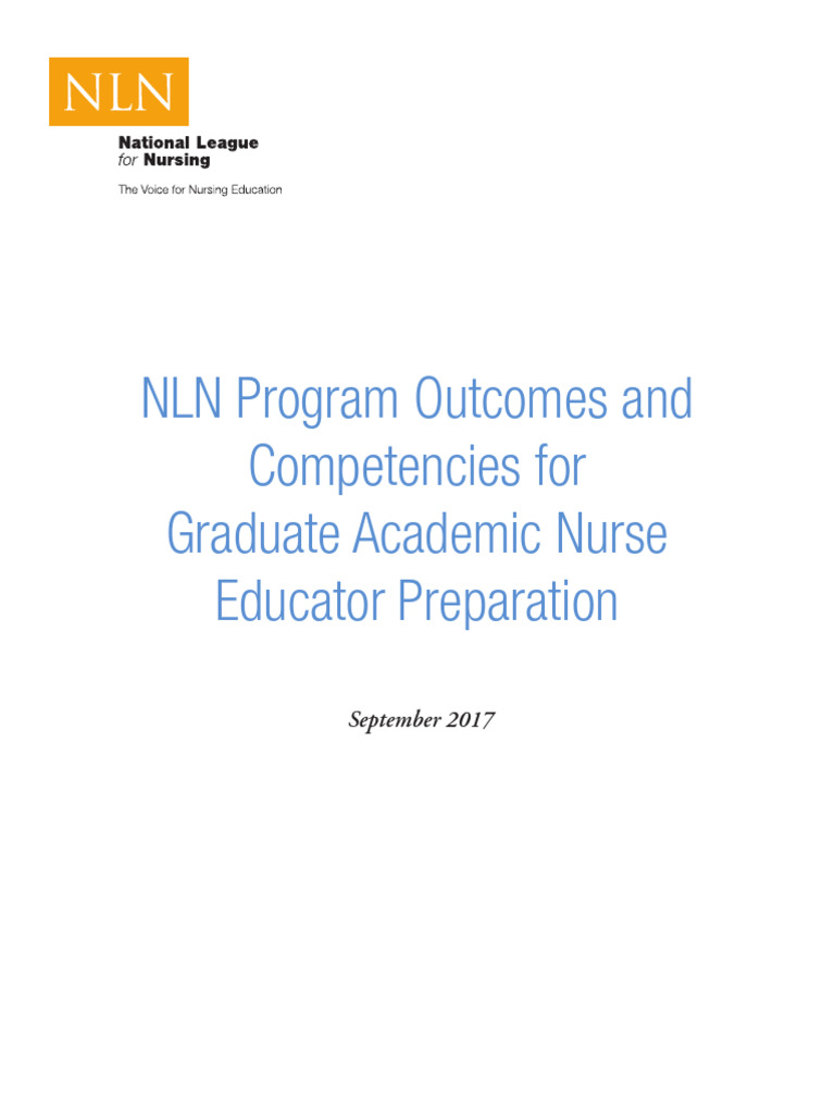 NLN Graduate Nurse Educator Competencies | PDF | Science | Evaluation