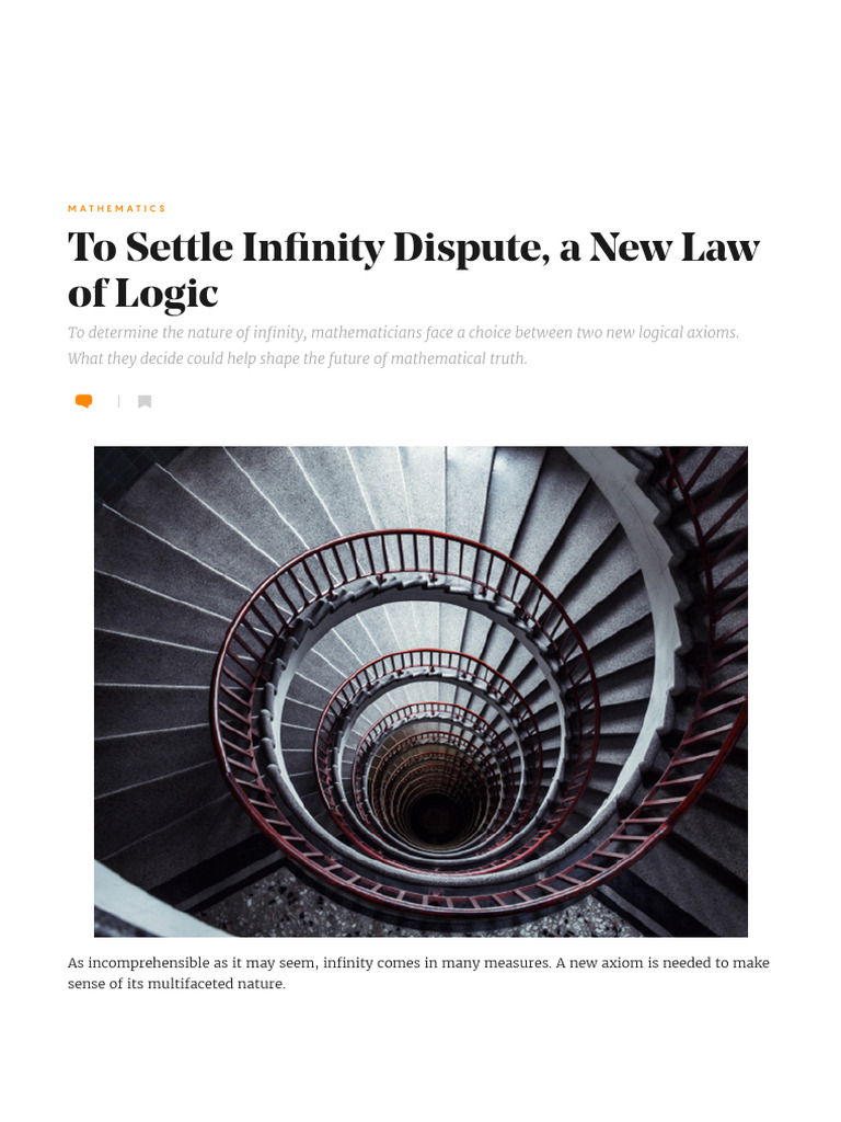 To Settle Infinity Question a New Law of Mathematics | PDF | Axiom ...