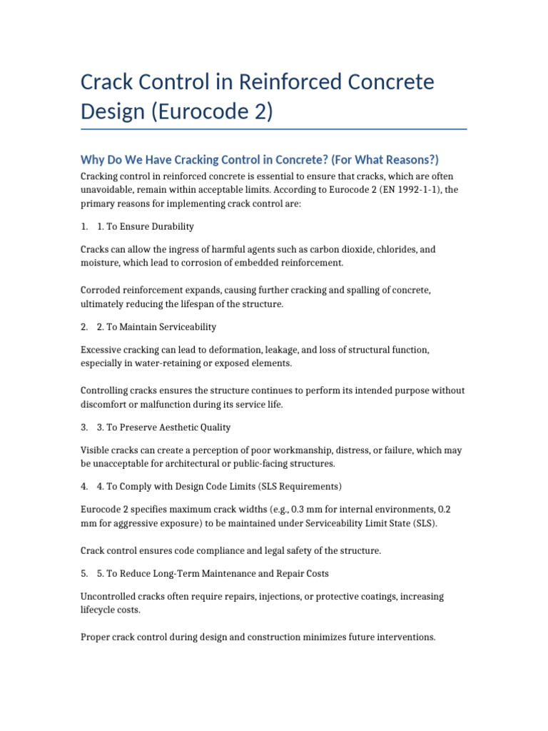 Crack Control in Reinforced Concrete | PDF