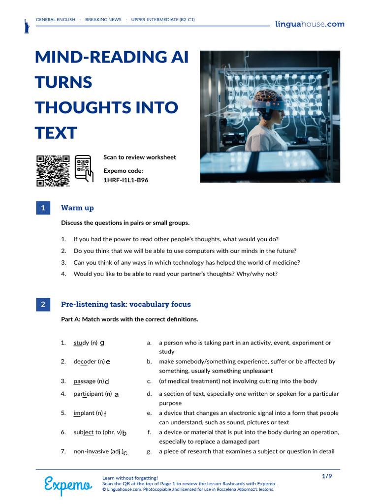 Mind-Reading AI: Thoughts to Text Guide | PDF
