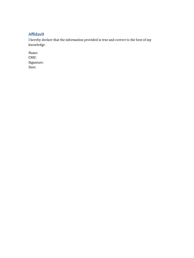 Legal Affidavit Sample | PDF