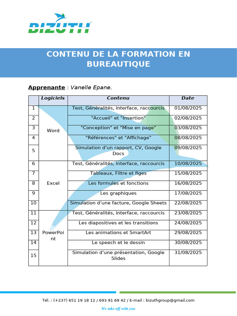 Formation Bureautique : Word, Excel, PowerPoint | PDF