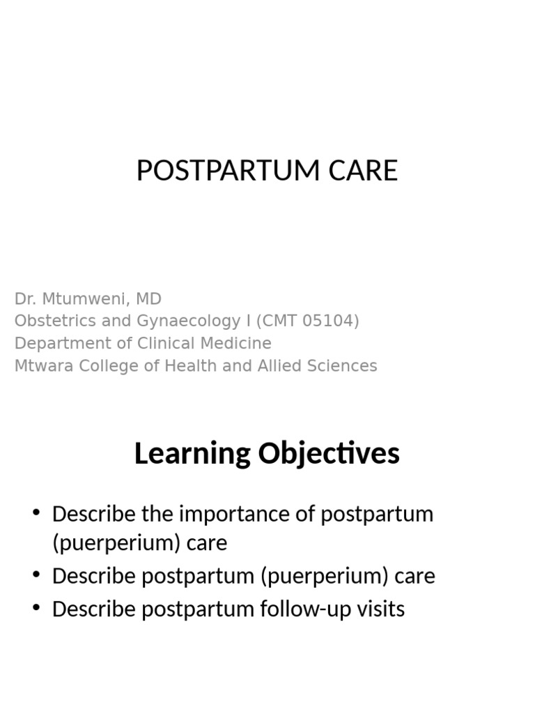 Essential Postpartum Care Guidelines | PDF | Postpartum Period | Childbirth