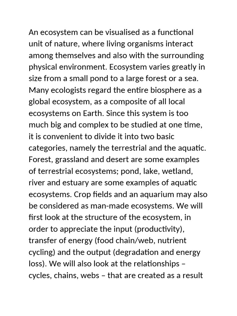Ecosystem Structure and Function Explained | PDF | Ecosystem | Primary ...