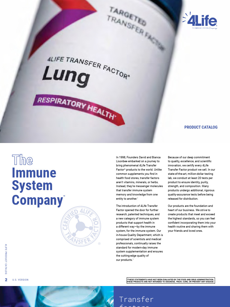 4Life Product Catalog Overview | PDF | Immune System | Dietary Supplements
