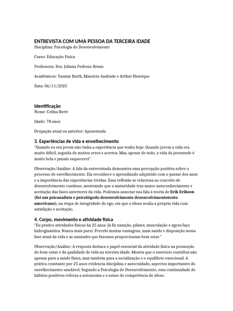 Reflexões sobre Envelhecimento e Bem-Estar | PDF | Psicologia do ...