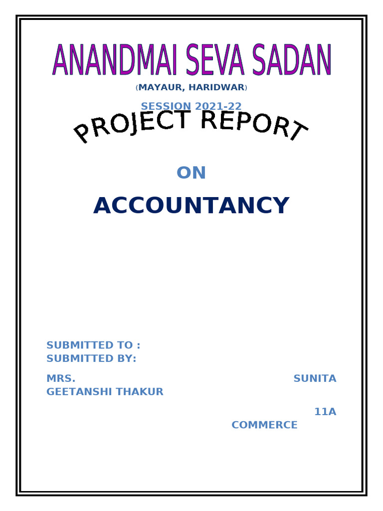 Accountancy Project 2021-22 Haridwar | PDF