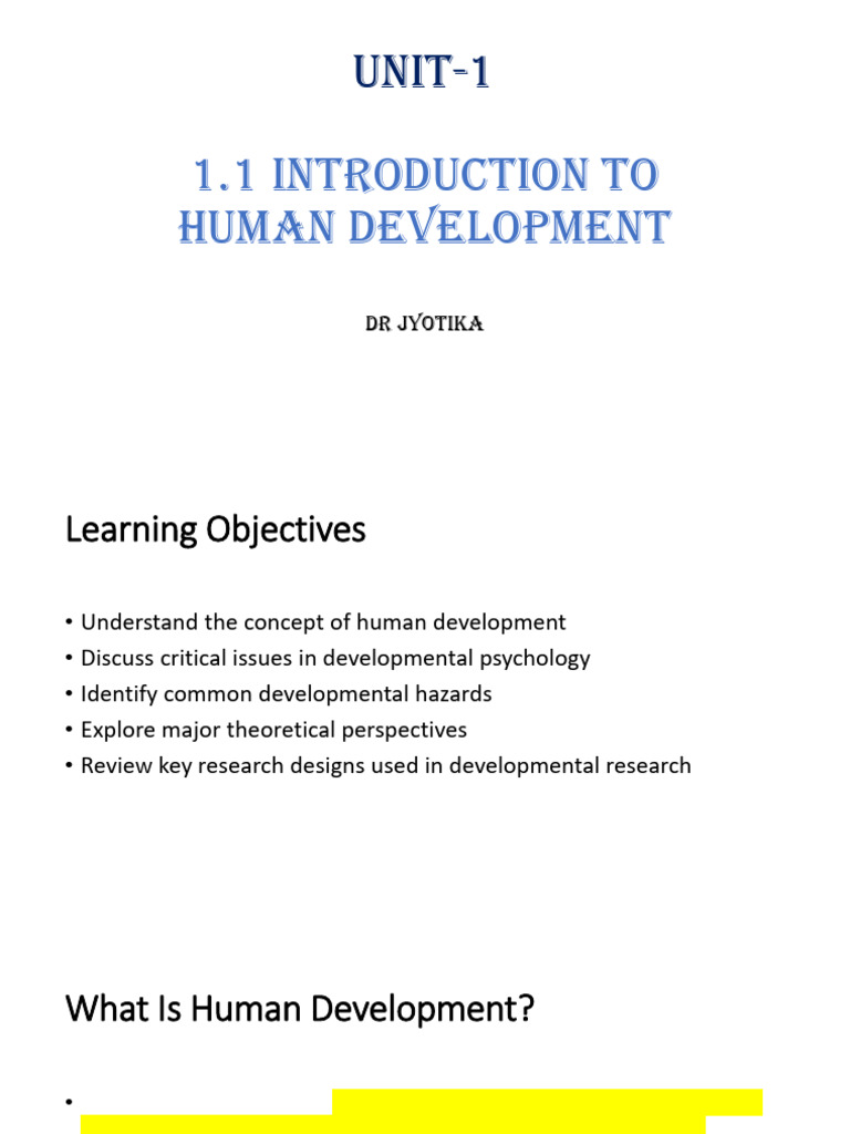 Understanding Human Development Concepts | PDF | Developmental ...