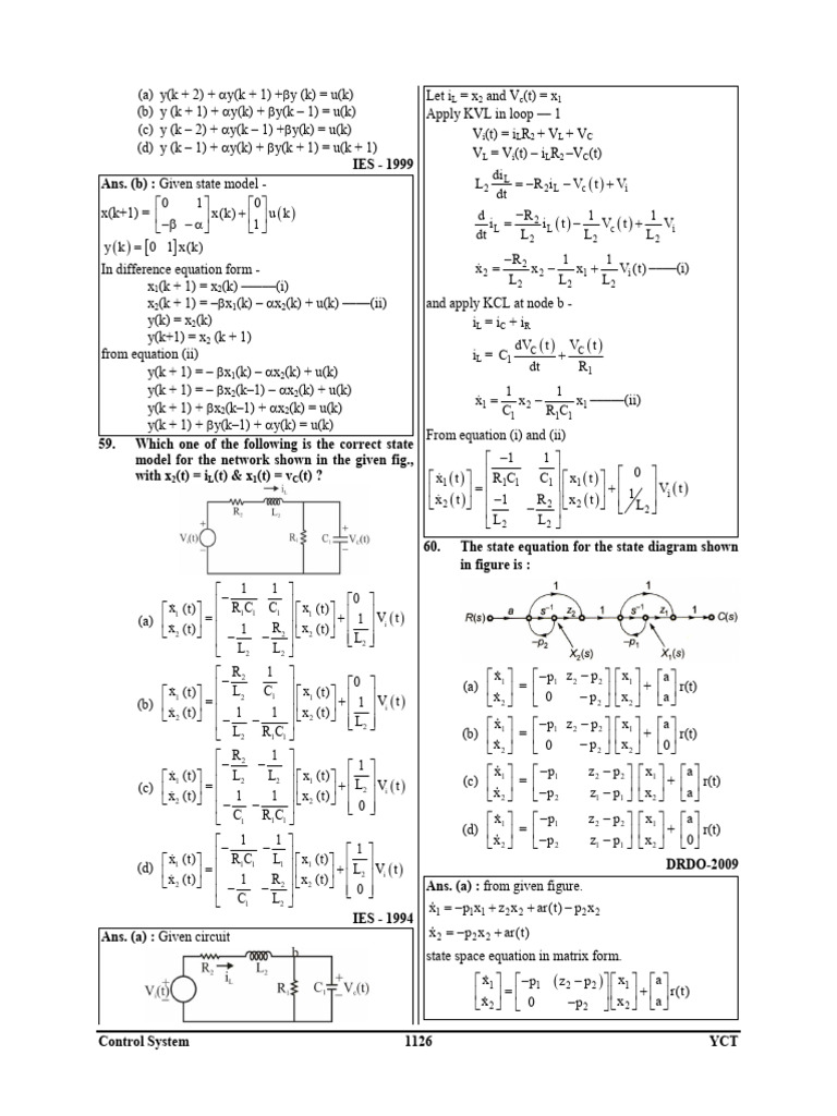 Control System State Models and Equations | PDF | Applied Mathematics ...