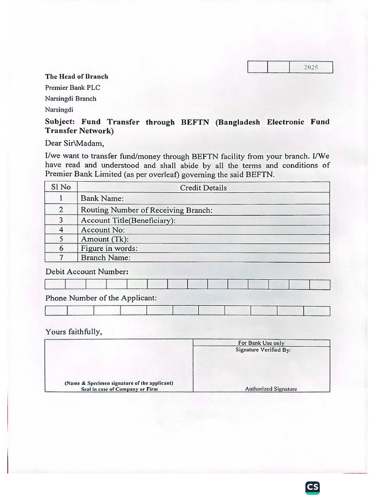 BFTN Formate | PDF