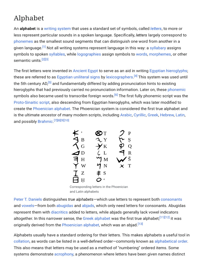 Alphabet - Wikipedia | PDF | Alphabet | Languages Of Asia