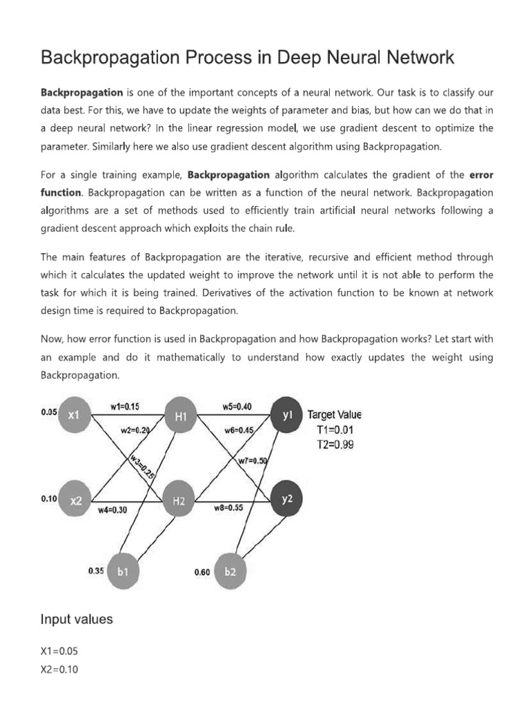 Lecture - 4.1 Backpropagation Process | PDF
