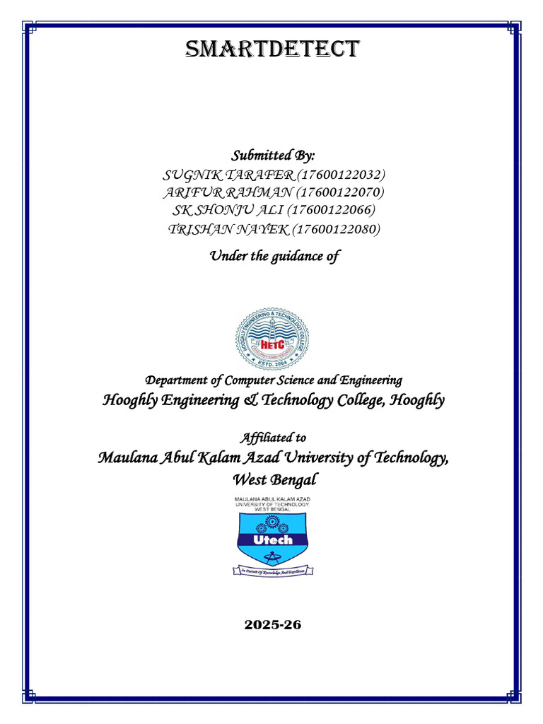 SmartDetect FInal Year Project Report-1 | PDF | Cloud Computing ...