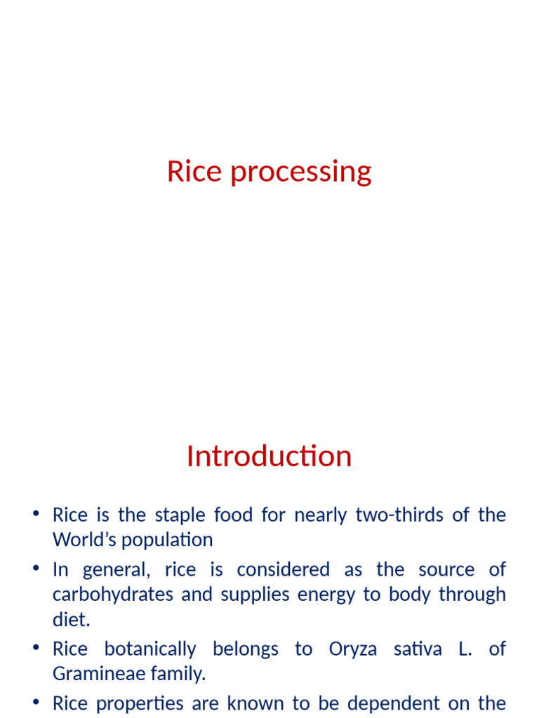 Comprehensive Guide to Rice Processing | PDF | Rice | Cereals
