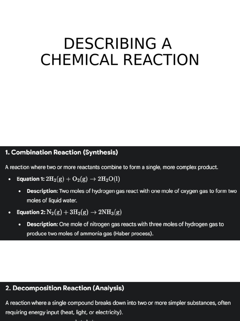 Chemical Reactions | PDF