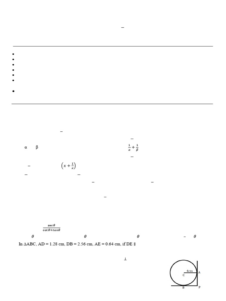 Math X Preboard Set a Qp | PDF | Circle | Sphere