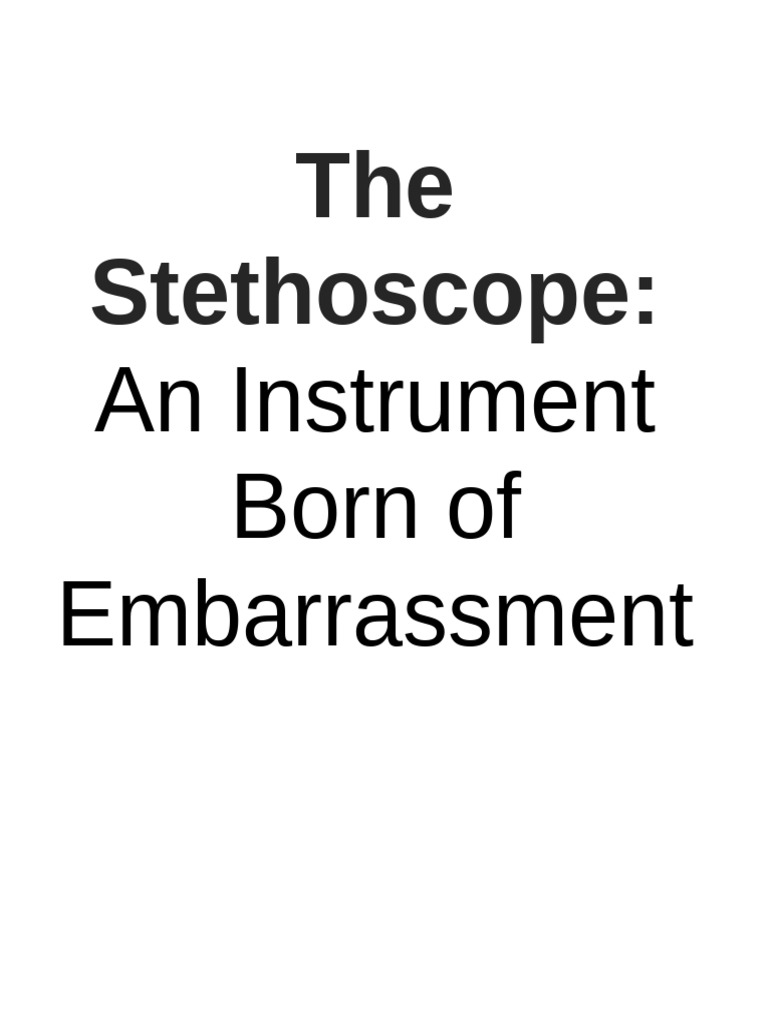 The Stethoscope | PDF