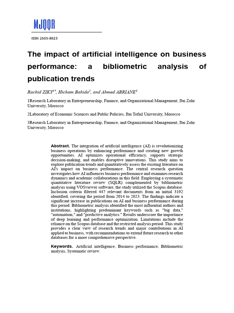 AI's Impact on Business Performance Trends | PDF | Artificial ...