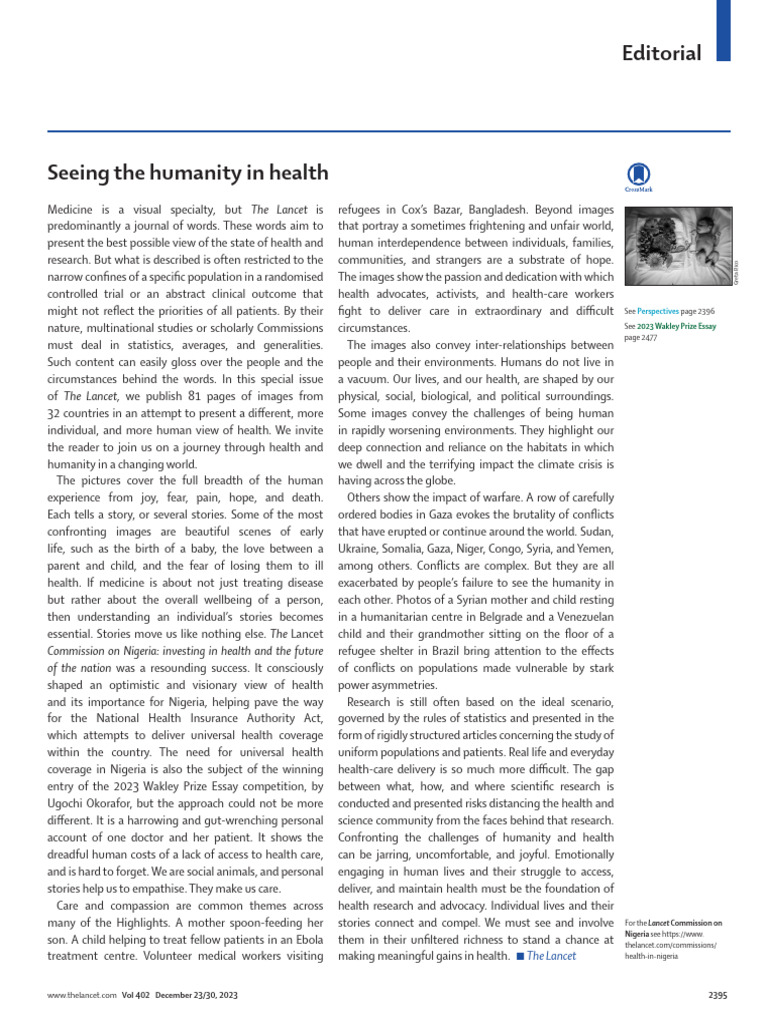 Humanity in Health: A Visual Journey | PDF