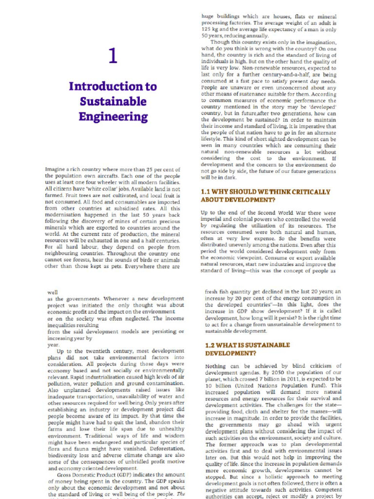 Introduction to Sustainable Engg | PDF | Natural Environment ...