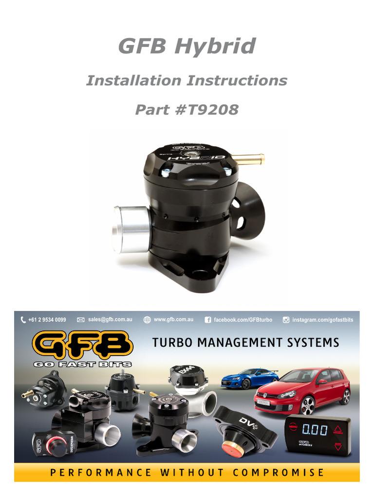 GFB Hybrid Valve Installation Guide | PDF | Throttle | Valve