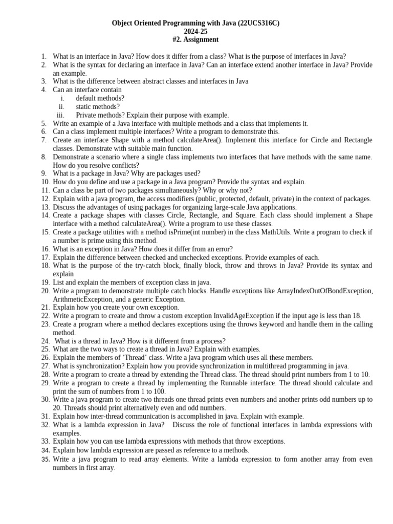 Oop j Assignment 2 | PDF | Method (Computer Programming) | Class ...