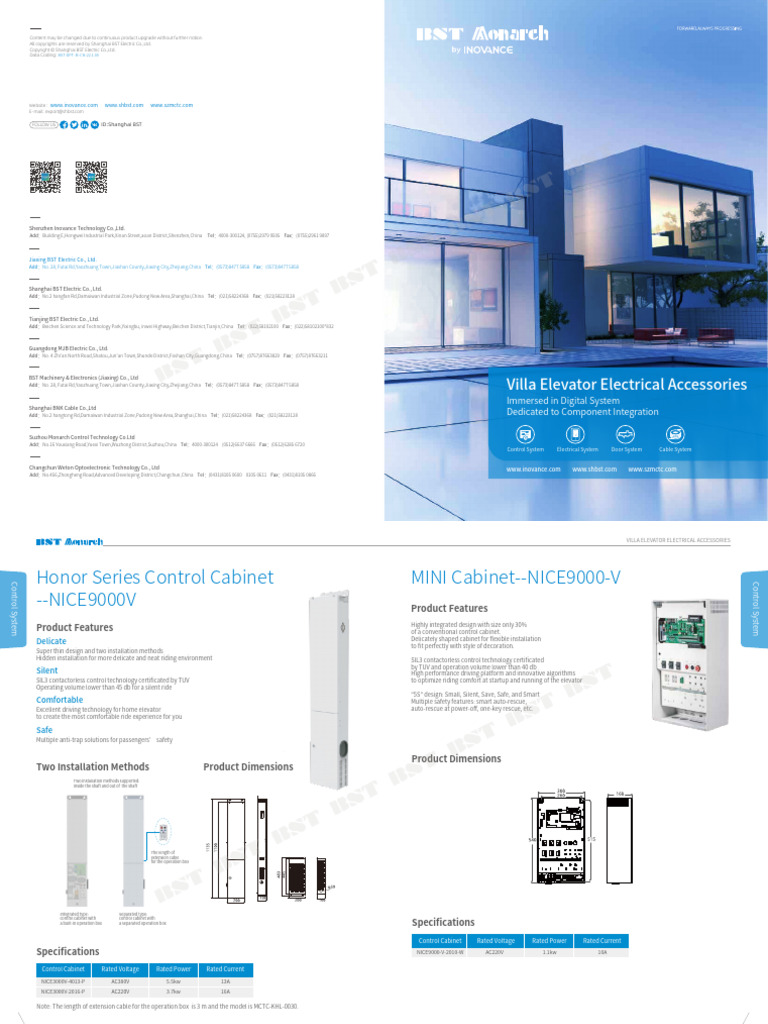 Villa Elevator Electrical Accessories Guide | PDF | Elevator | Touchscreen