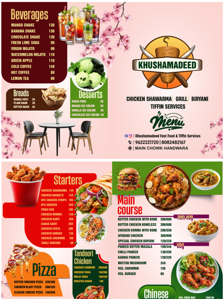 Main Chowk Handwara Menu Overview | PDF | Foods | Cuisine