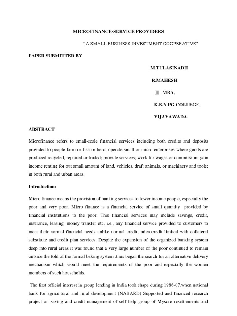 Microfinance: Key Features and Developments | PDF | Microfinance | Banks