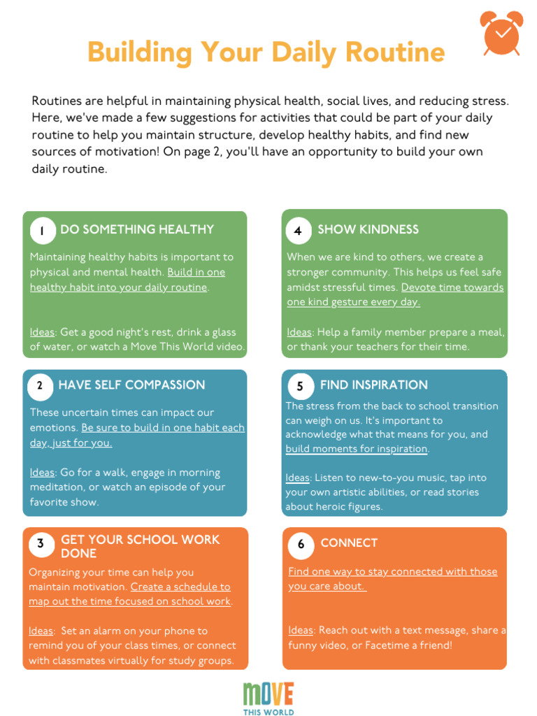 Daily Routine for Healthy Habits | PDF