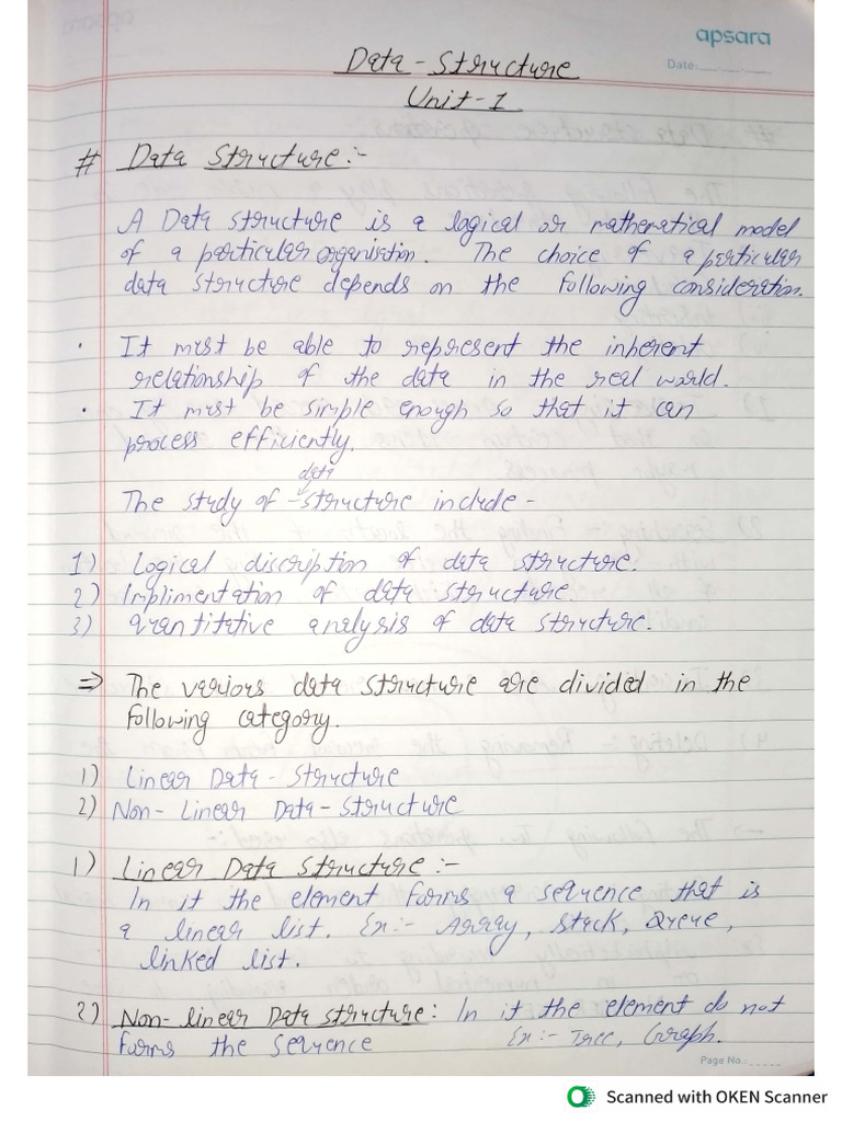 Data Structure Notes | PDF