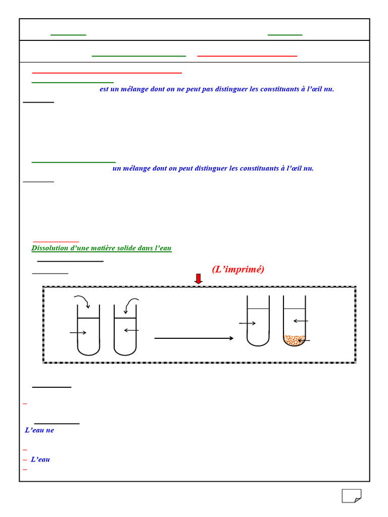 Mélanges et Dissolution en Chimie | PDF