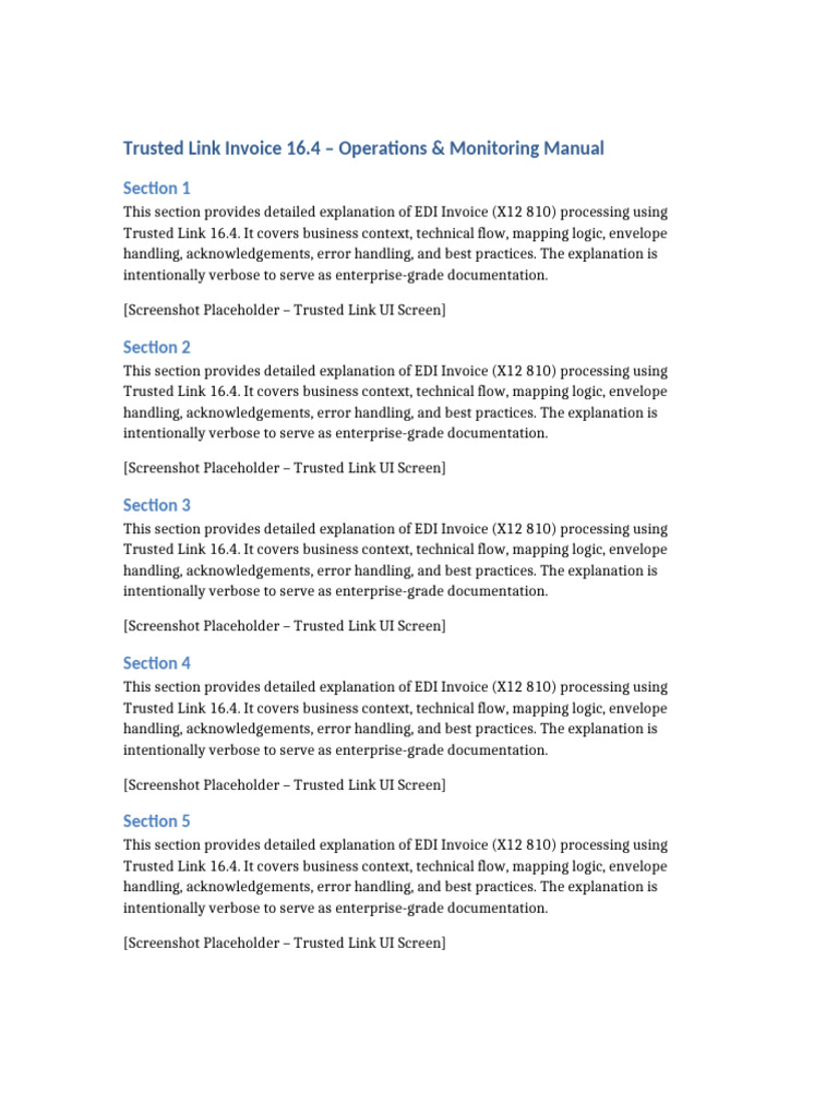 EDI Invoice Processing with Trusted Link 16.4 | PDF | Electronic Data ...