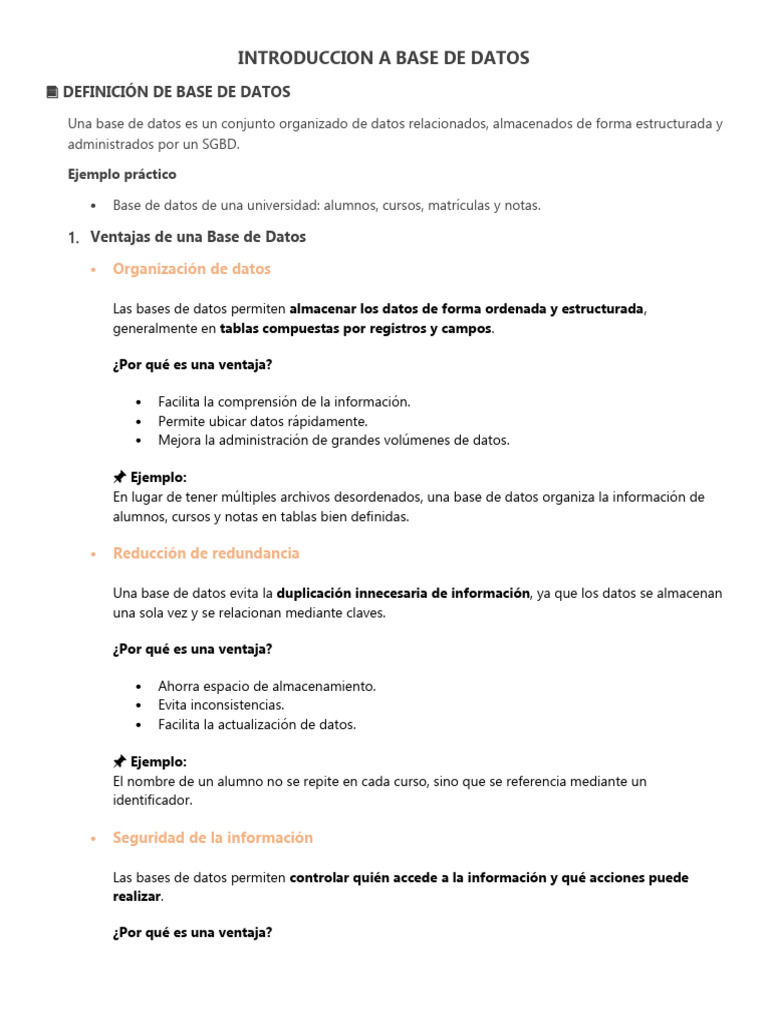 INTRODUCCION A BASE DE DATOS | PDF | Bases de datos | Modelo conceptual