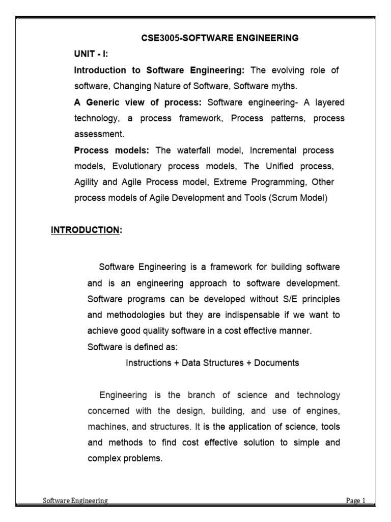 Software Engineering Concepts and Models | PDF | Scrum (Software ...