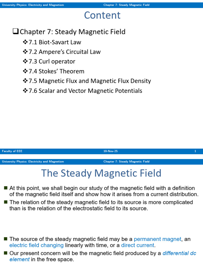 Steady Magnetic Field Concepts Explained | PDF | Flux | Magnetic Field