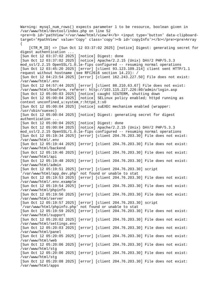 PHP Error Log Analysis and Fixes | PDF | World Wide Web | Internet & Web