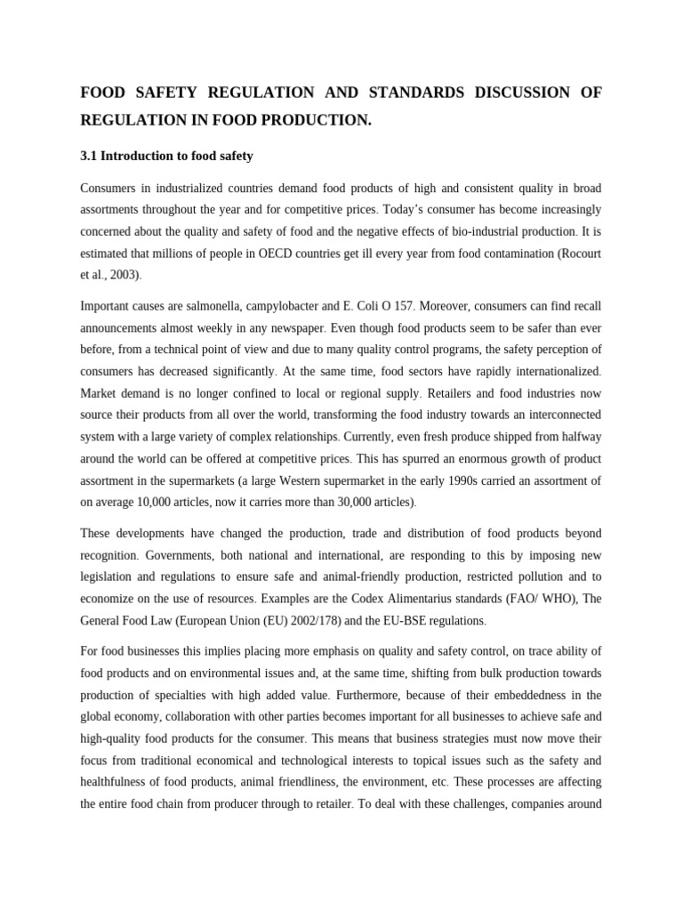 Food Safety Regulations Overview | PDF | Food Safety | Genetic Engineering