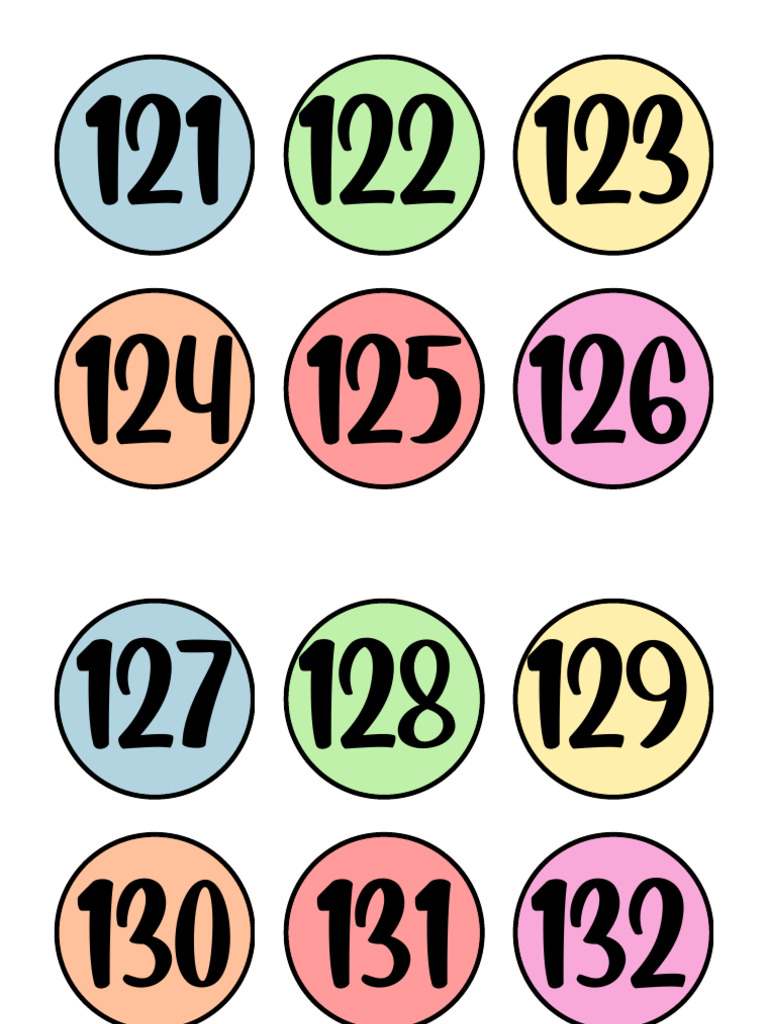 Numbers 1 To 100 Circle Flashcards | PDF