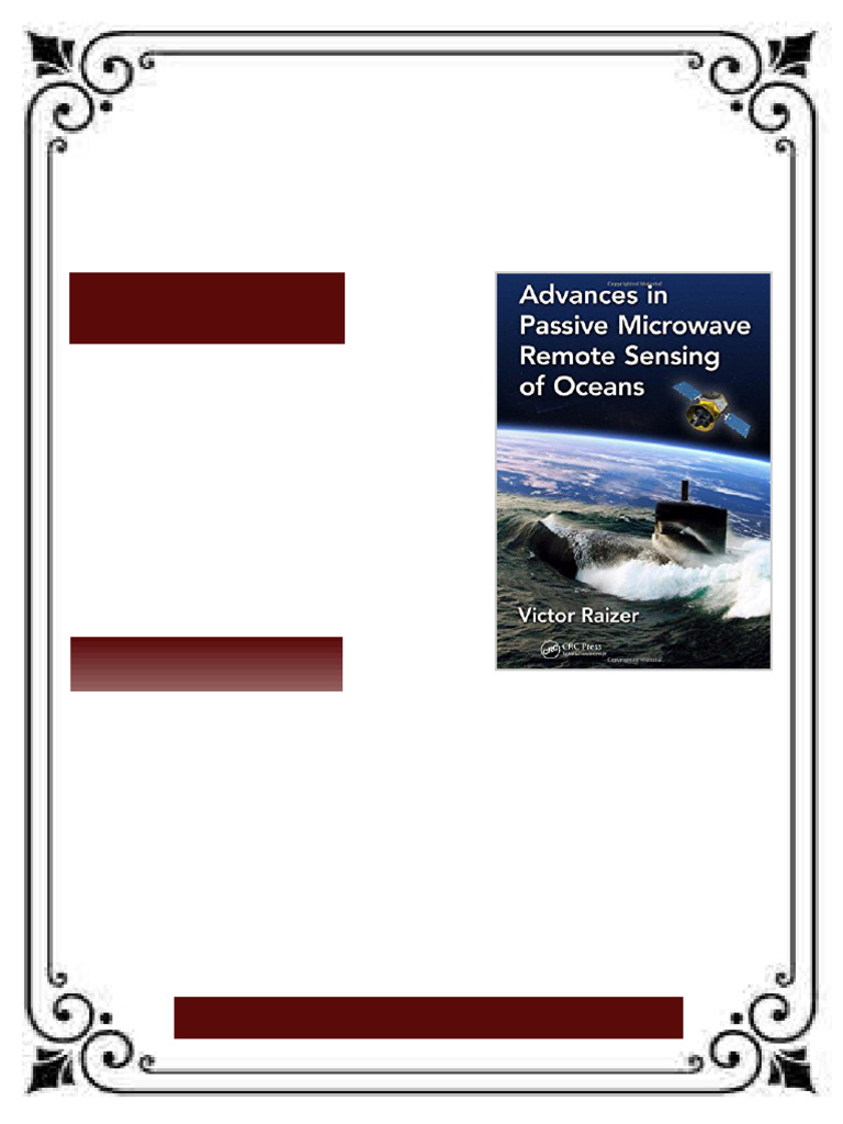 Advances in passive microwave remote sensing of oceans 1st Edition ...